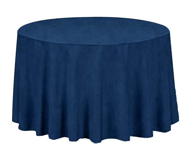 Round Tablecloth, Matt Velvet, 320Cm, Navy Blue