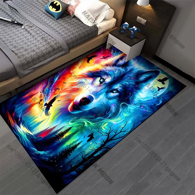 Wolves snow forestcarpet Yoga living room room decor children's crawling mat doormat area rug games floor mat