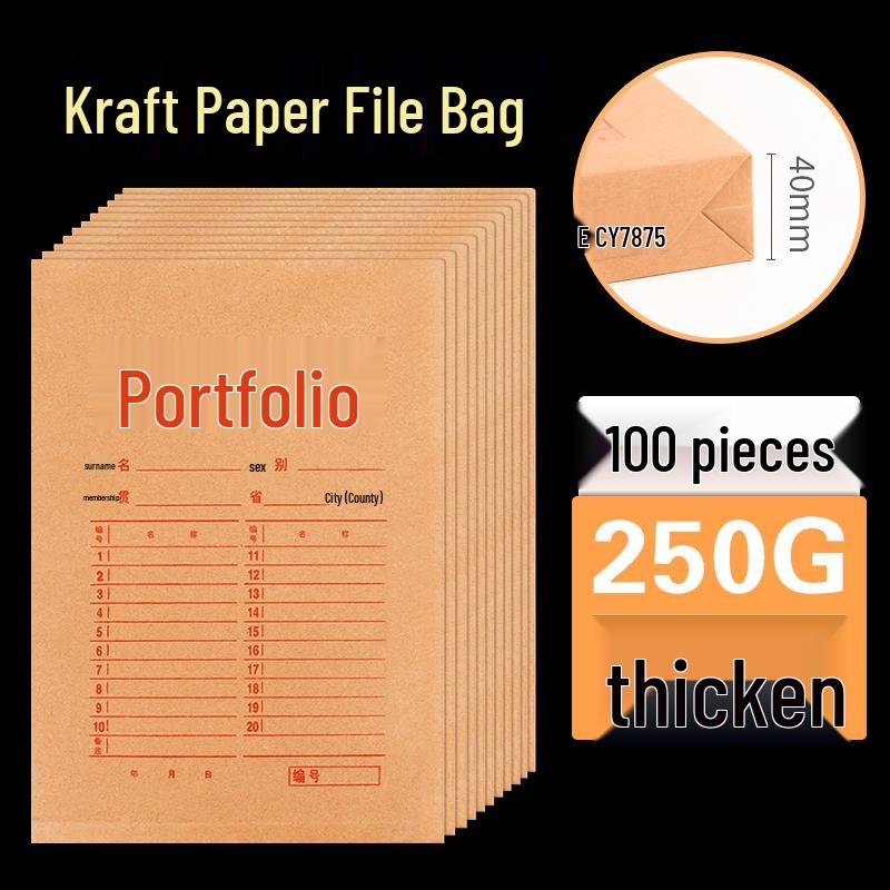 50 Kraft Paper Transparent A4 File Folders - Thickened Quality Office Personnel Bags