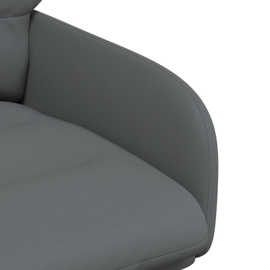 Swivel Chair Dining Room 2 pcs Faux Leather Gray 59 x 59.5 x 90 cm