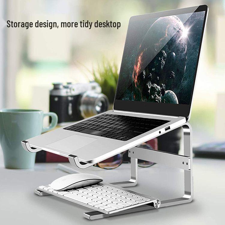 Dual-Layer Adjustable Metal Laptop Cooling Stand for Desktop