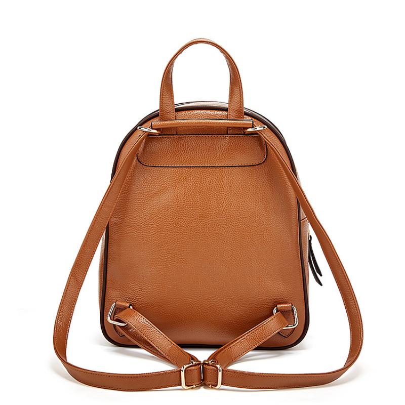 Fashion Backpacks Women's Contrast Color Shoulder Bags Female Soft Leather Rucksack Ladies Large Capacity Handbags and Purses