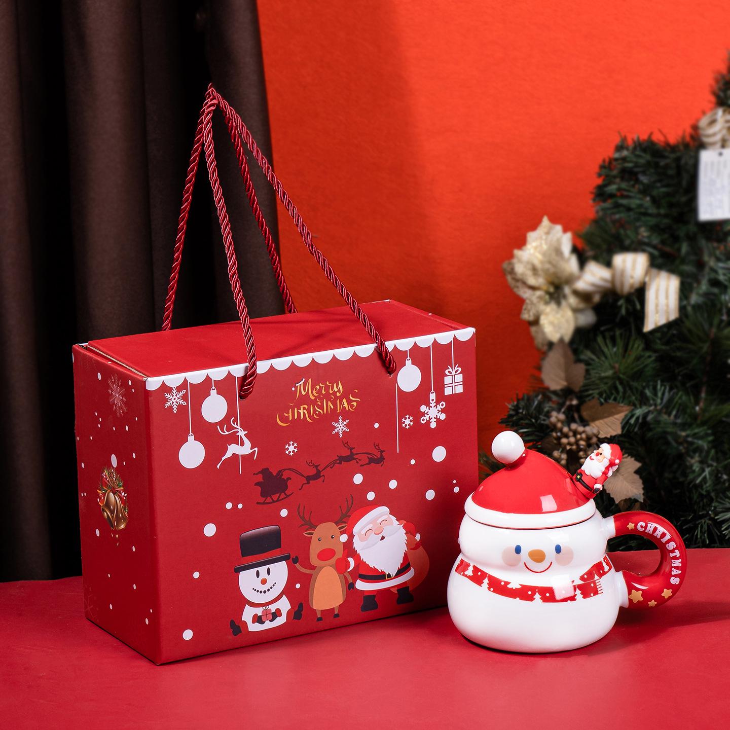 Cartoon Christmas Ceramic Cup Set: Small Gift Mugs & Party Favors