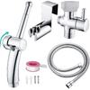 BARROCK Handheld Bidet Sprayer Combo Set for Toilet, Portable Bathroom Bidet Seat Attachment, 2 Way Installation Hang or Wall-Mount Shattaf Kit for
