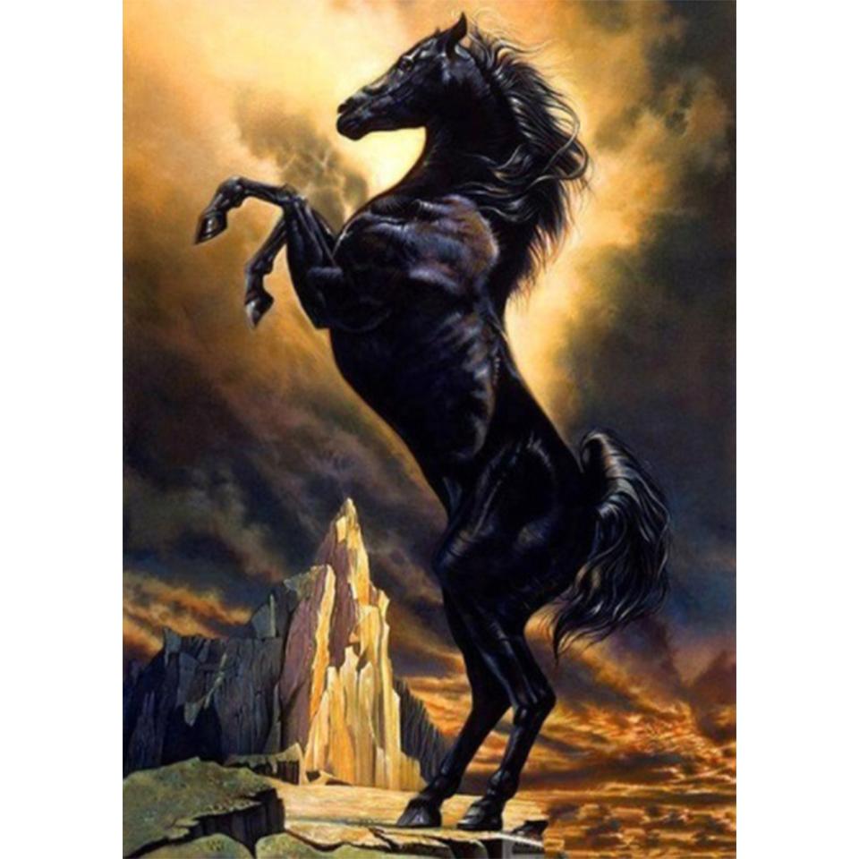 5D Diamond Painting Animal Rhinestone Picture Full Round DIY Diamond Embroidery Horse Cross Stitch Kit Mosaic Home Decoration