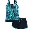 Women's High Waist Cross Back Tankini, Tight Quick Dry 2 Piece Swimsuit with Boyshorts