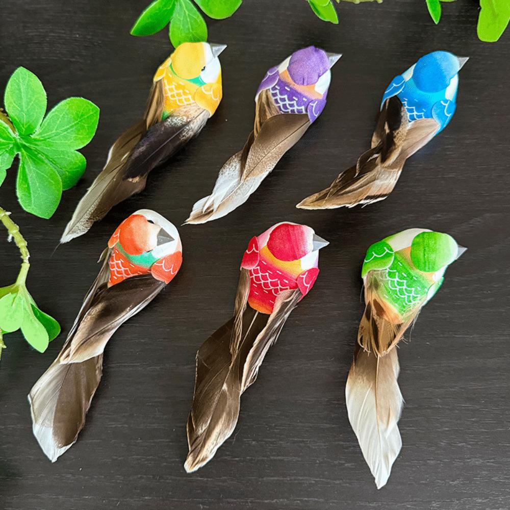 

6pcs Photography Props Simulation Birds Colorful Artificial Birds for Wedding Festival Home Set 1 - 6pcs