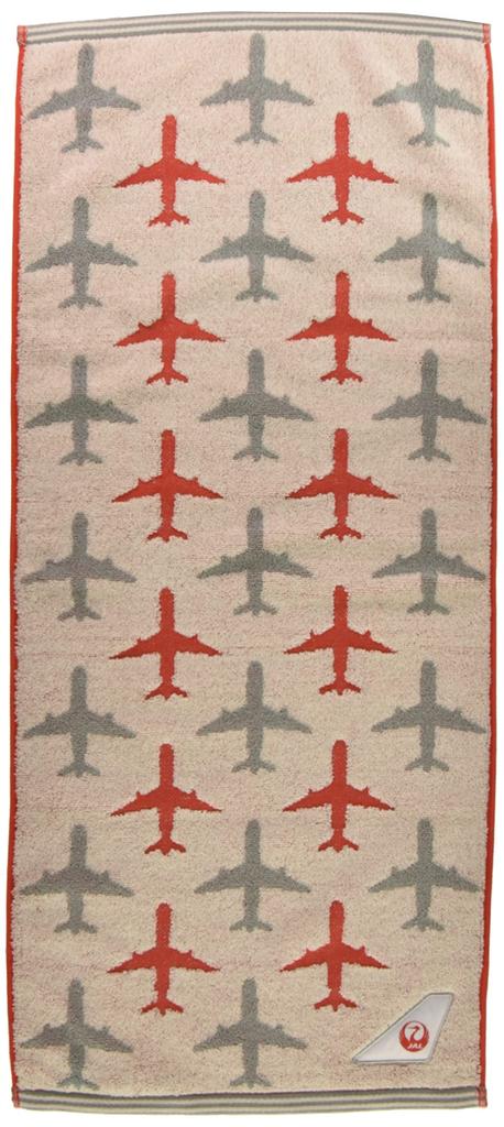 Marushin JAL Japan Airlines Face 34 X Flight Jacquard 6205000700 Towel, 80cm, Line, 100% Cotton, Towel,