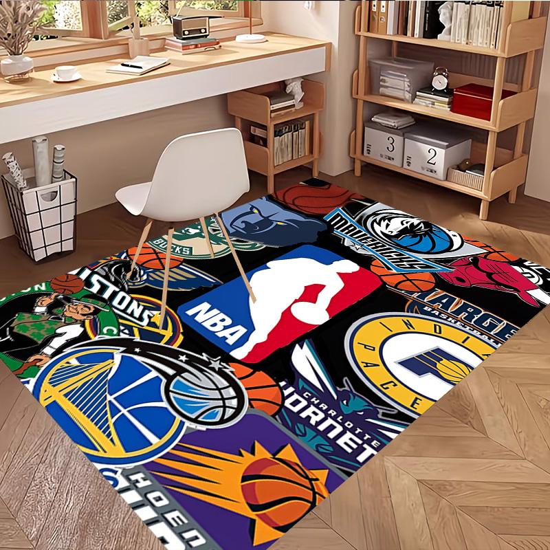 NBA basketball Print Rug, Washable Floor Carpet, For Entryway Dorm Laundry Room Office Study, Home Decor Birthday Christmas Gift