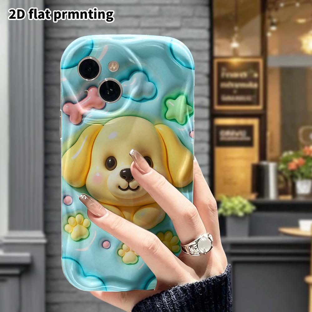 Phone Case: 2D Flat Design Suitable for iPhone 18 17 16 15 14 13 Pro Protective Case, with Little Dog Probe, Perfect Christmas and Halloween Holiday G