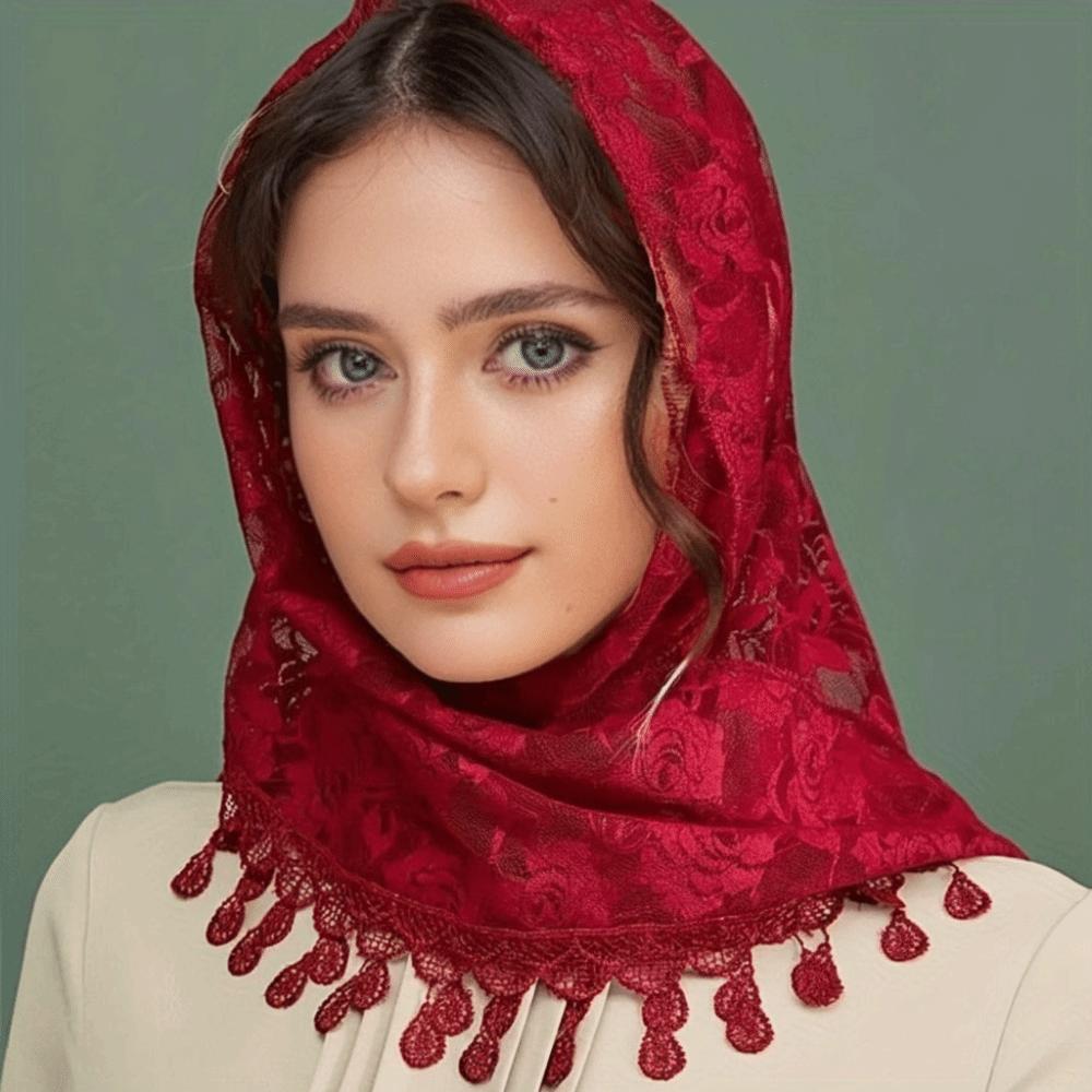 Breathable Mantilla Veils Embroidery Headwrap Vintage Head Cover  Church