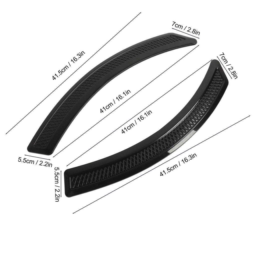 2pcs Car Wheel Eyebrow Strip 41.5cm Universal Anti Collision Wheel Arch Flare Trim Protector Sticker Black