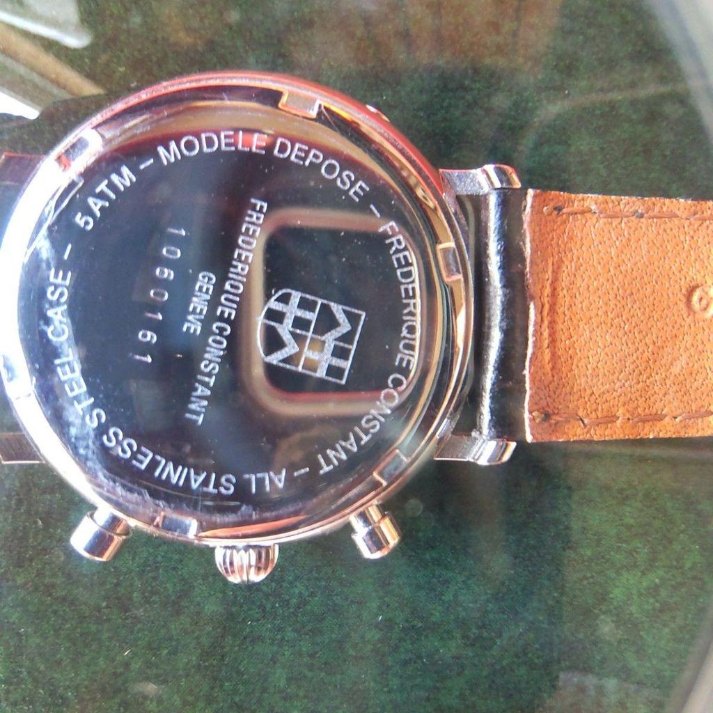 Used Frederique Constant Business Timer Moon Phase Watch Working