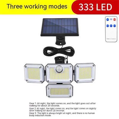 333 LED Solarleuchten Straßenlampe Außen Bewegungssensor Menschliche Induktion Verstellbarer Kopf IP65 Wasserdicht Solarenergie Wandlampe