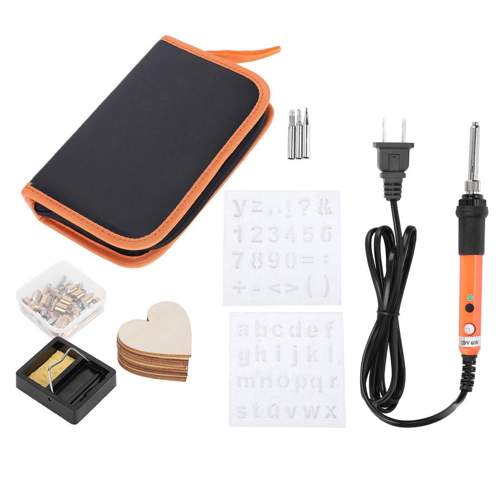Electric Soldering Iron Set Wood Burning Pen Engraving Carving Pyrography Tool 60WUS Plug 110V