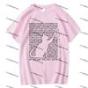 Creative Binary Cat Pattern Shortsleeve Tshirt Casual Comfortable Round Neck Top Unisex Trendy Halfsleeve