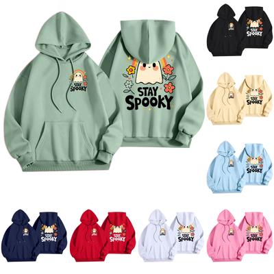 Sudadera Casual de Moda para Mujer con Estampado de Halloween, Capucha y Bolsillos