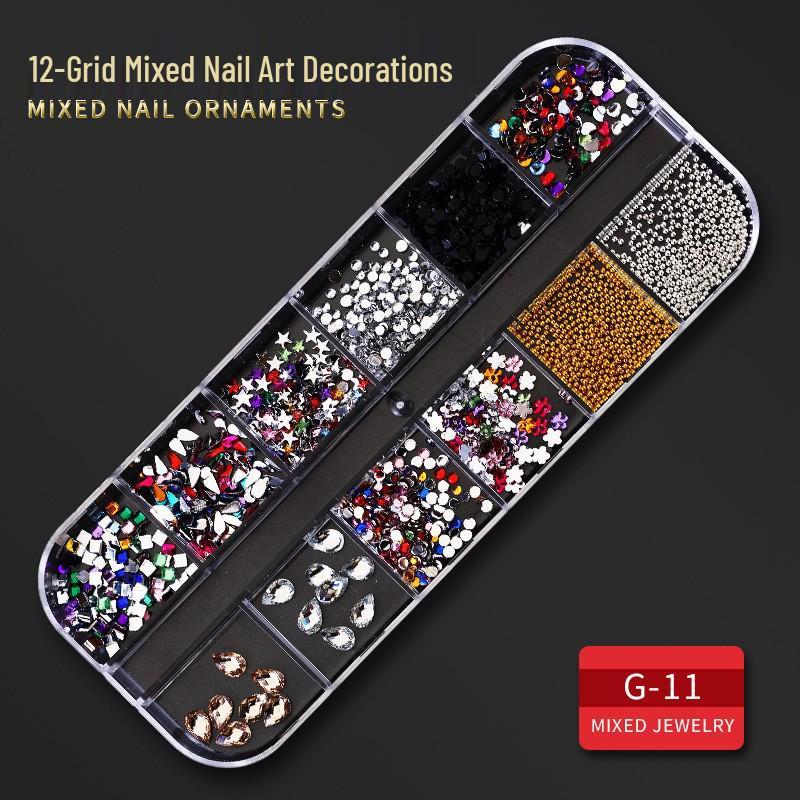 60 Nail Art Accessories: Rhinestones, Pearls, Rivets & Alloy Designs