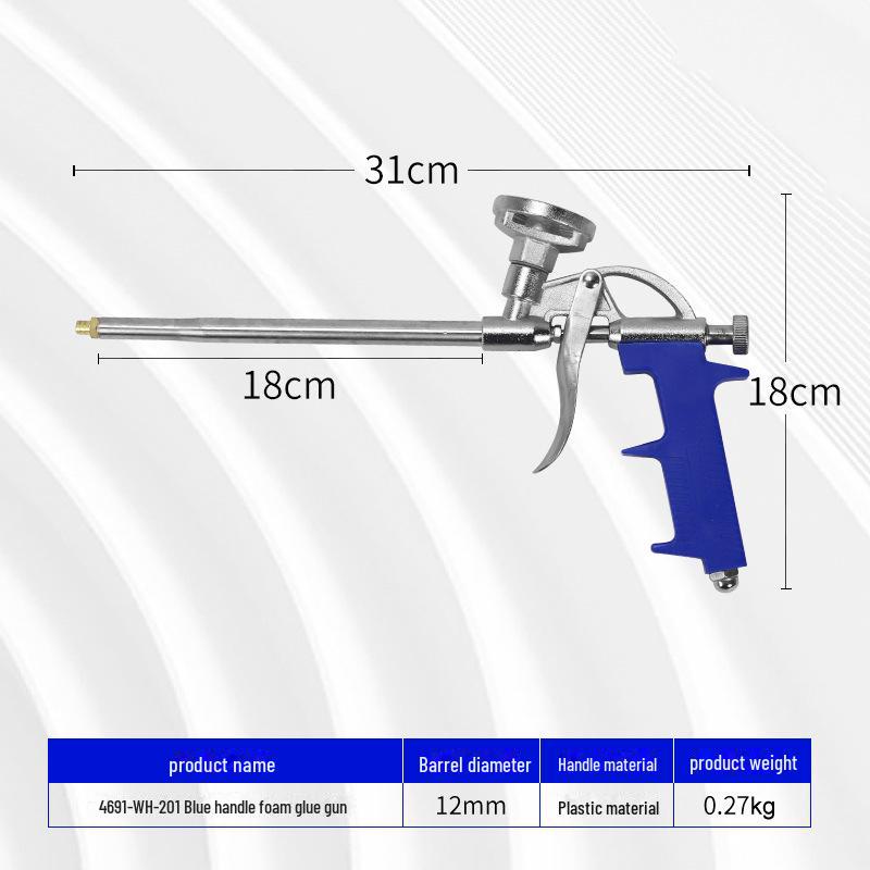 Extended All-Metal Foam Glue Gun for Doors & Windows - No-Cleaning, Specialized Polyurethane Sealant Gun