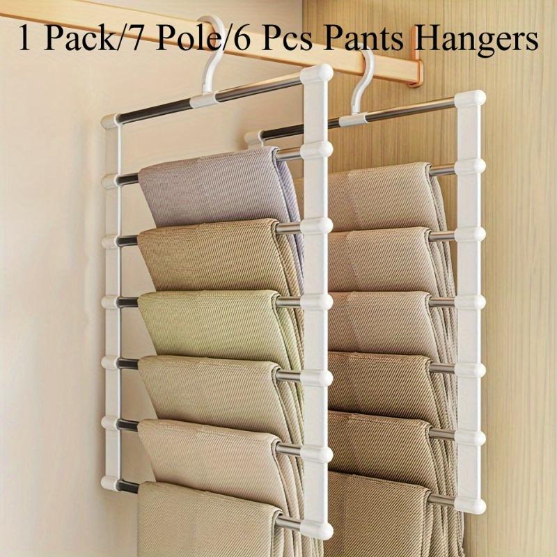 1pc Stainless Steel Space-Saving Foldable Pants Hangers for Jeans, Leggings & Trousers - Closet Organizer