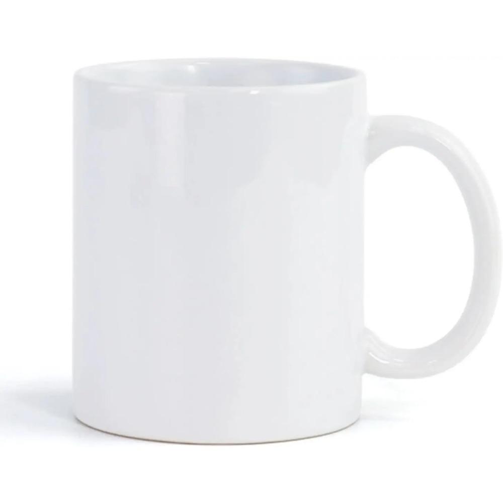 11oz White Mug Cup, Lightweight Bright Porcelain Tea Cups with Handle, Elegant and  Ceramic Coffee Cups for Tea, Hot Cocoa, Milk