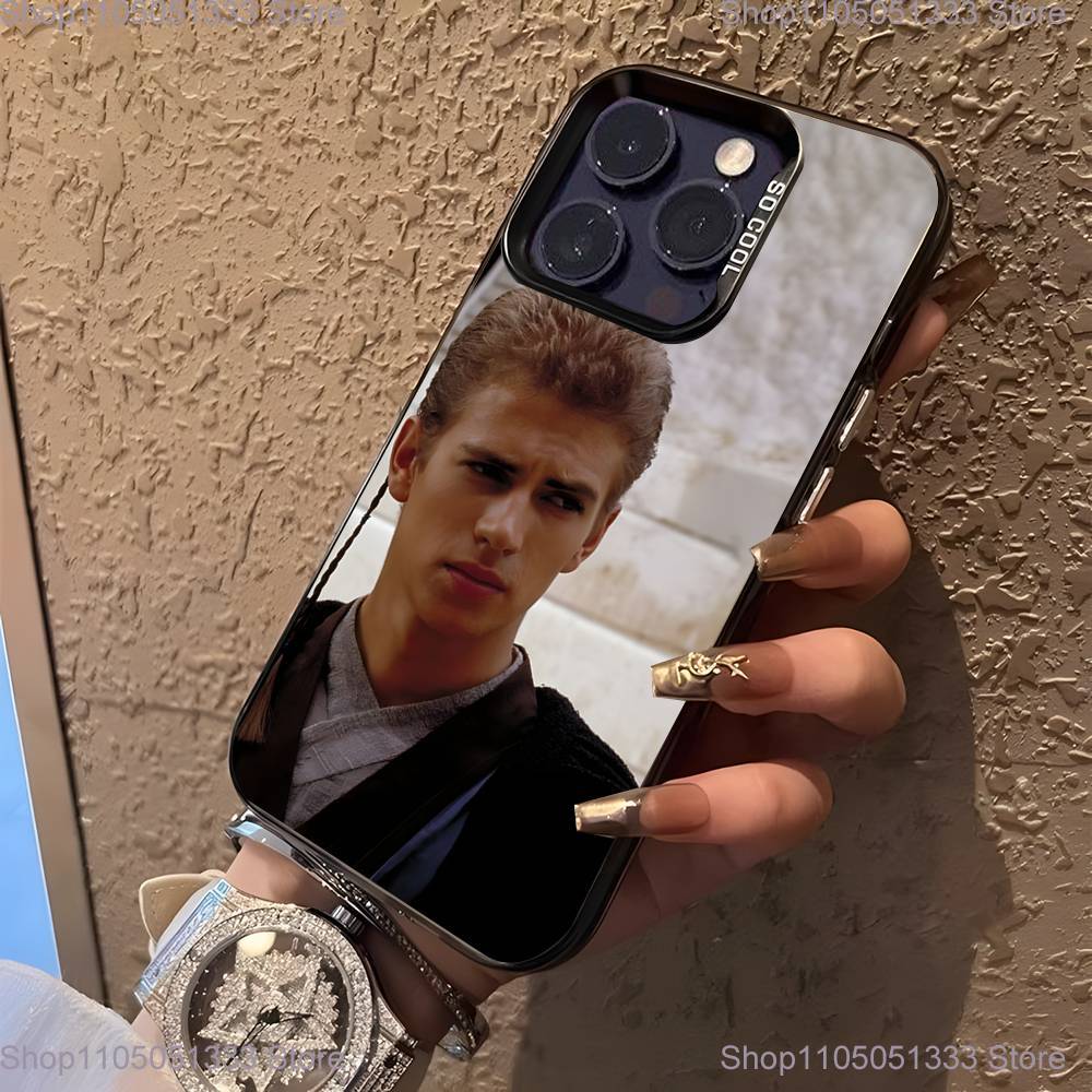 Custodia per Telefono Hayden Christensen A-Anakin Skywalker per iPhone 16,15,14,13,12,11,Pro,XS,Max,Plus Nera Opaca Caramellata Cover Antiurto