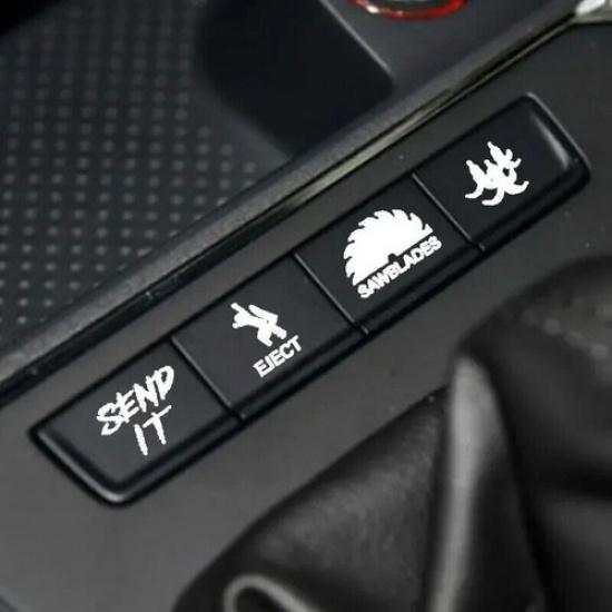 15pcs/Sheet Creative Car Switch Button Stickers Dashboard Console Label Decals