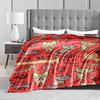 Cute Cartoon Cats and Words Pattern Flannel blanket for bedroom, living room, sofa, and nap