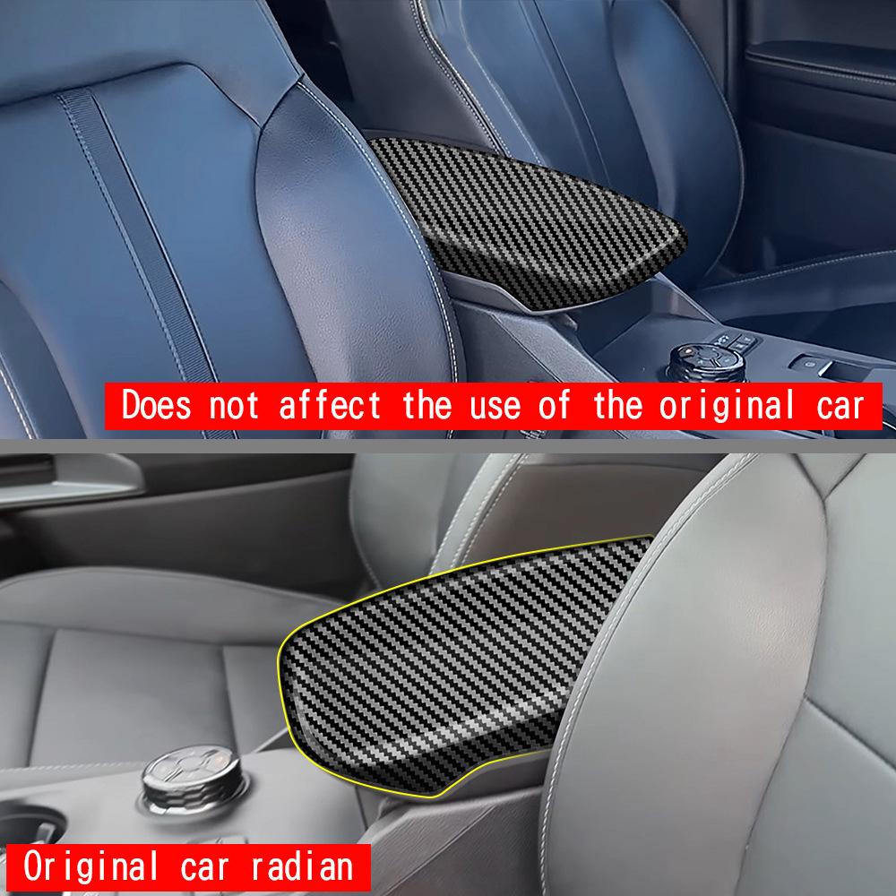 Carbon Fiber Look Car Armrest Box Cover Panel Trim Decoration For Ford Ranger T9 2023+ Auto Accessories