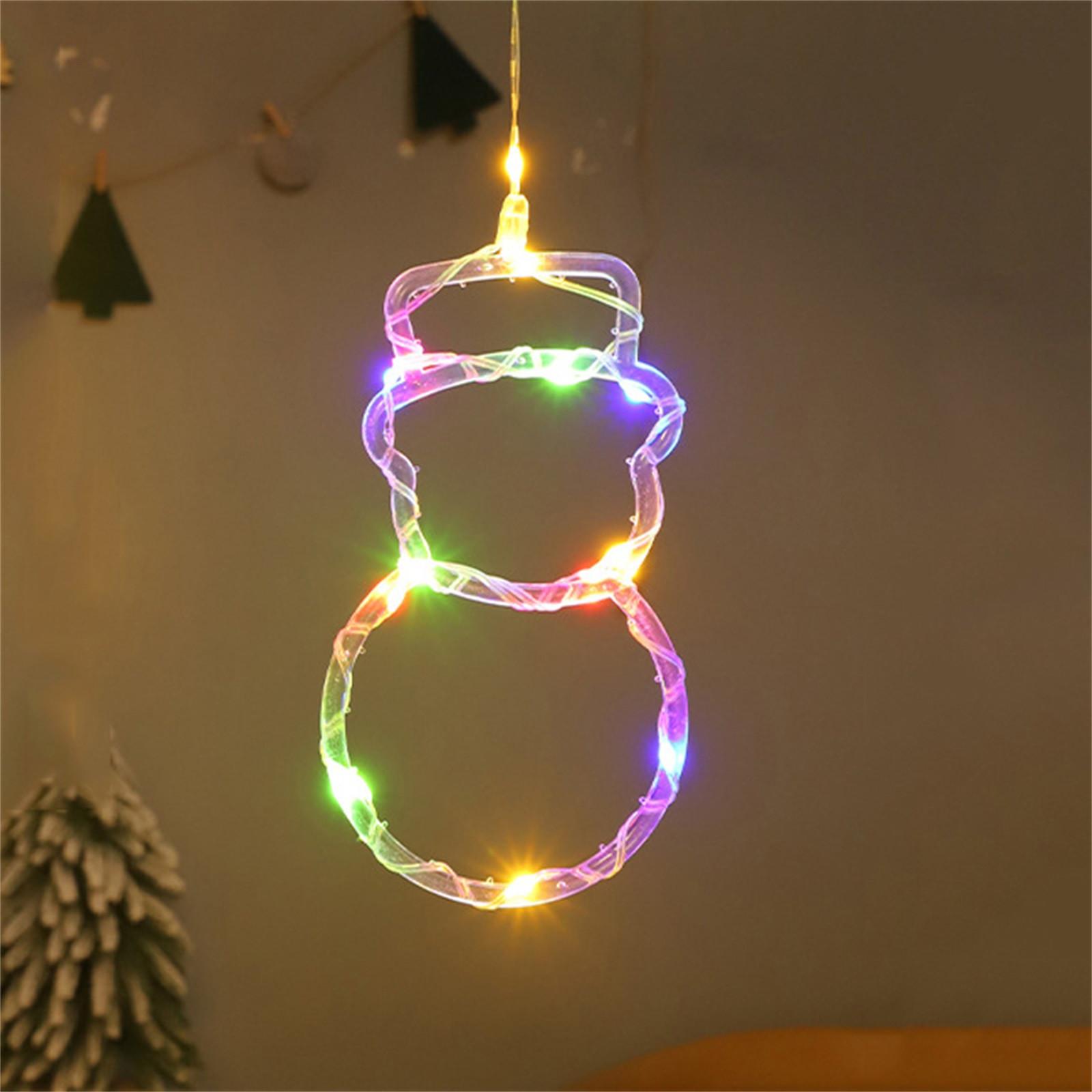 

Наклейки на окна 45 светодиодов теплого белого цвета с присоской снеговик лось батарея внутреннее украшение окна рождественское украшение Рождество 3 дизайна One Size