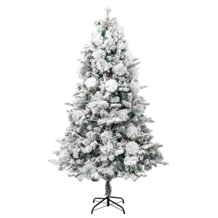 Exclusive House - Pre-lit Christmas Tree with Flocked Snow/Cones 225cm PVC/PE