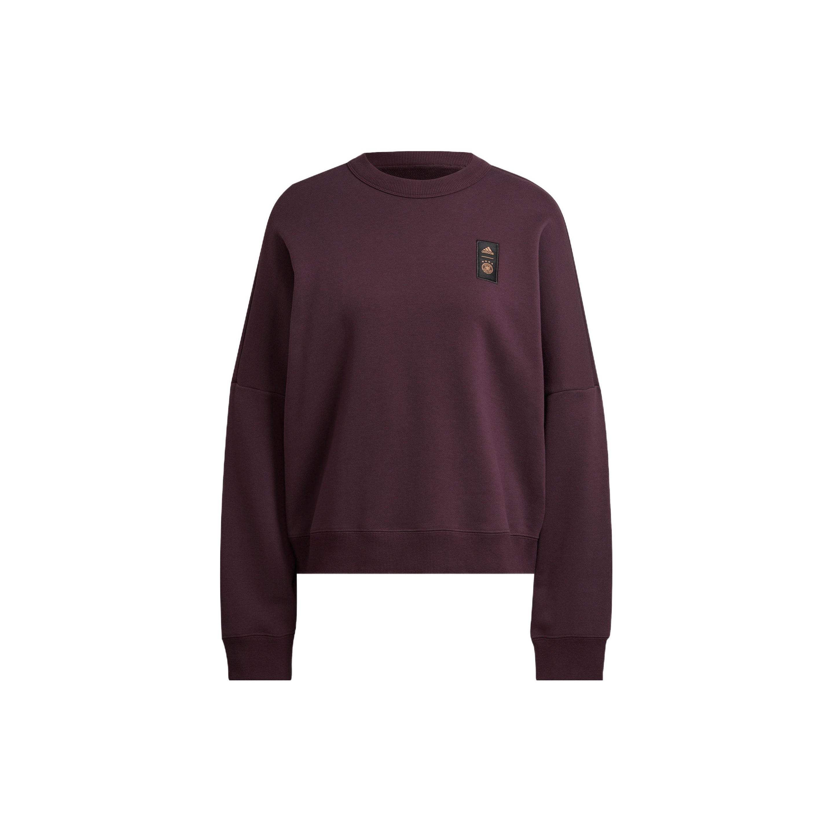 

Женский свитер с воротником Adidas Germany Team с нашивкой-логотипом темно-сливовый HC1277