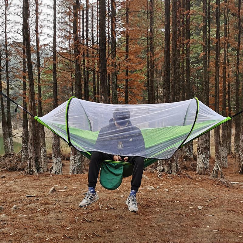 1Pc Anti-Side Flip Mosquito Proof Camping Hammock Mosquito Net with Insect Net Portable Outdoor Hammock Lightweight Travel Bed