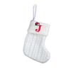 Kids' Embroidered White Knit Christmas Stocking - Holiday Decor