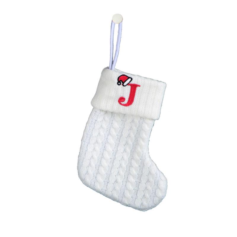Kids' Embroidered White Knit Christmas Stocking - Holiday Decor