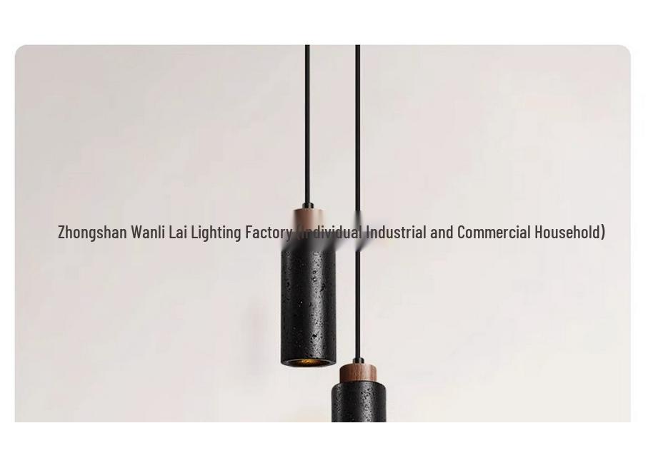 Wabi-Sabi Yellow & Black Travertine Pendant Light for Bedside, Restaurant, or Bar Counter