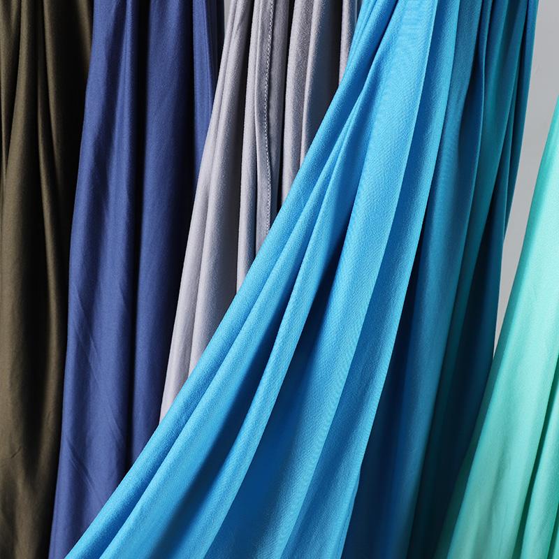 Muslim Plain Cotton Jersey Hijab Scarf Solid Color With Good Stitch Stretchy Soft Turban Head Wraps Shawl Foulard Femme