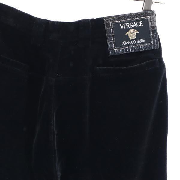 VERSACE made in Italy Velor-like Pants 40 black Women Used