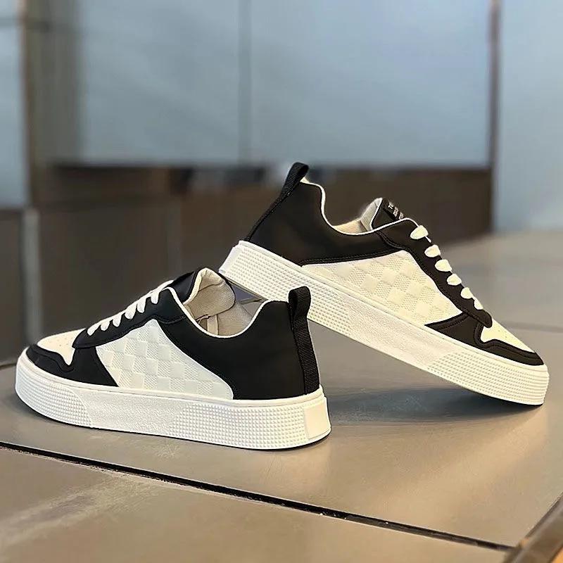 2024 Hot Seller Casual Leather Men Sneakers New Male Lace Up Designer Comfortable Trend Board Shoes for Men Breathable Sneakers