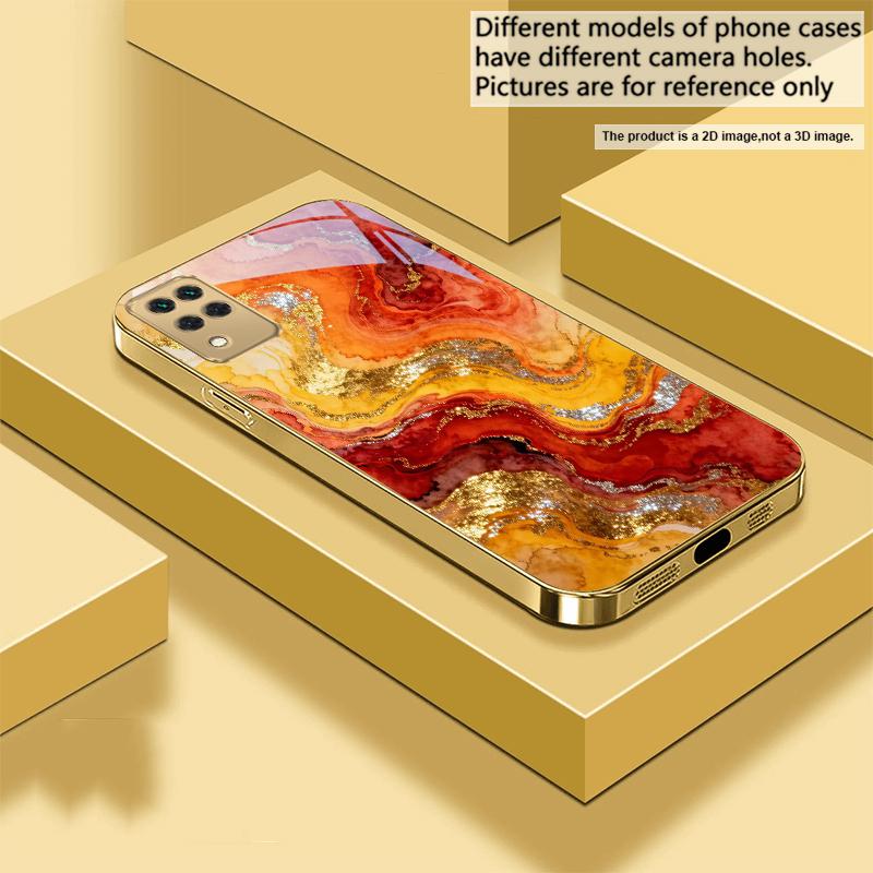 Golden Starry Light For Samsung A 01 52S A04 A05S A10 A12 13 22 23 24 36 42 M02 Note 10 20Ultra 8 9 Golden Glass Phone Case