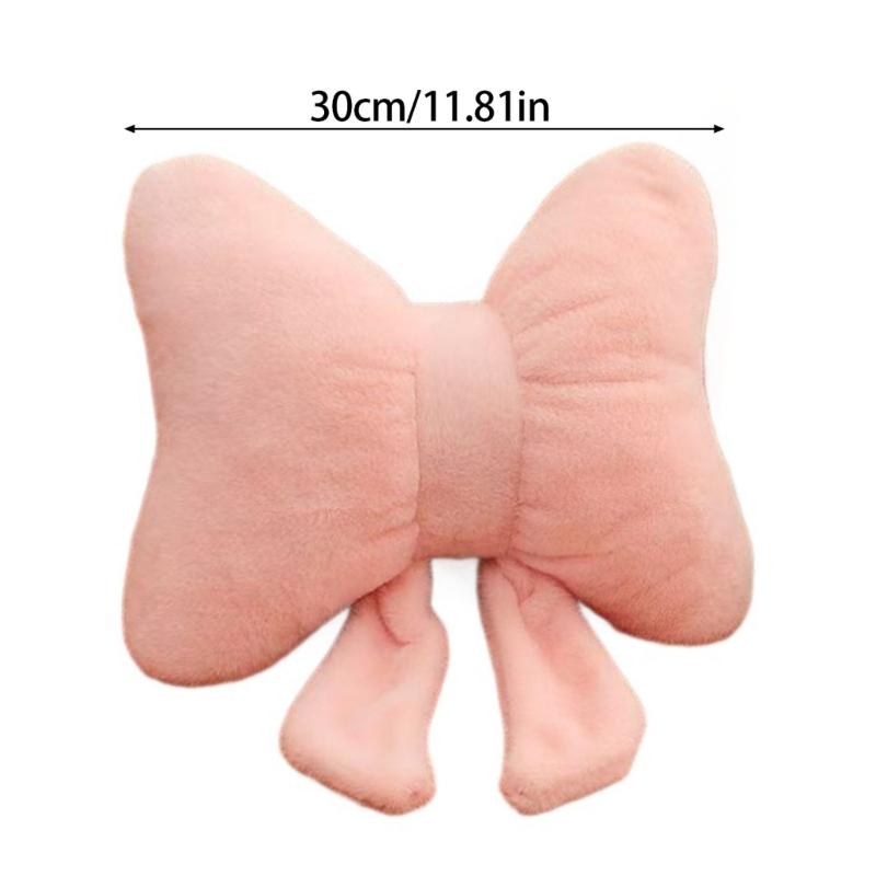 Stylish Bowknot Design Cushion Plush Fabric Back Support Throw Pillow For Home Office Use Sofa Couch Bedroom Decors