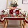 Elegant Red Christmas Tablecloth New Year Dining Table Cover Luxury Rectangular Coffee Table Cloth