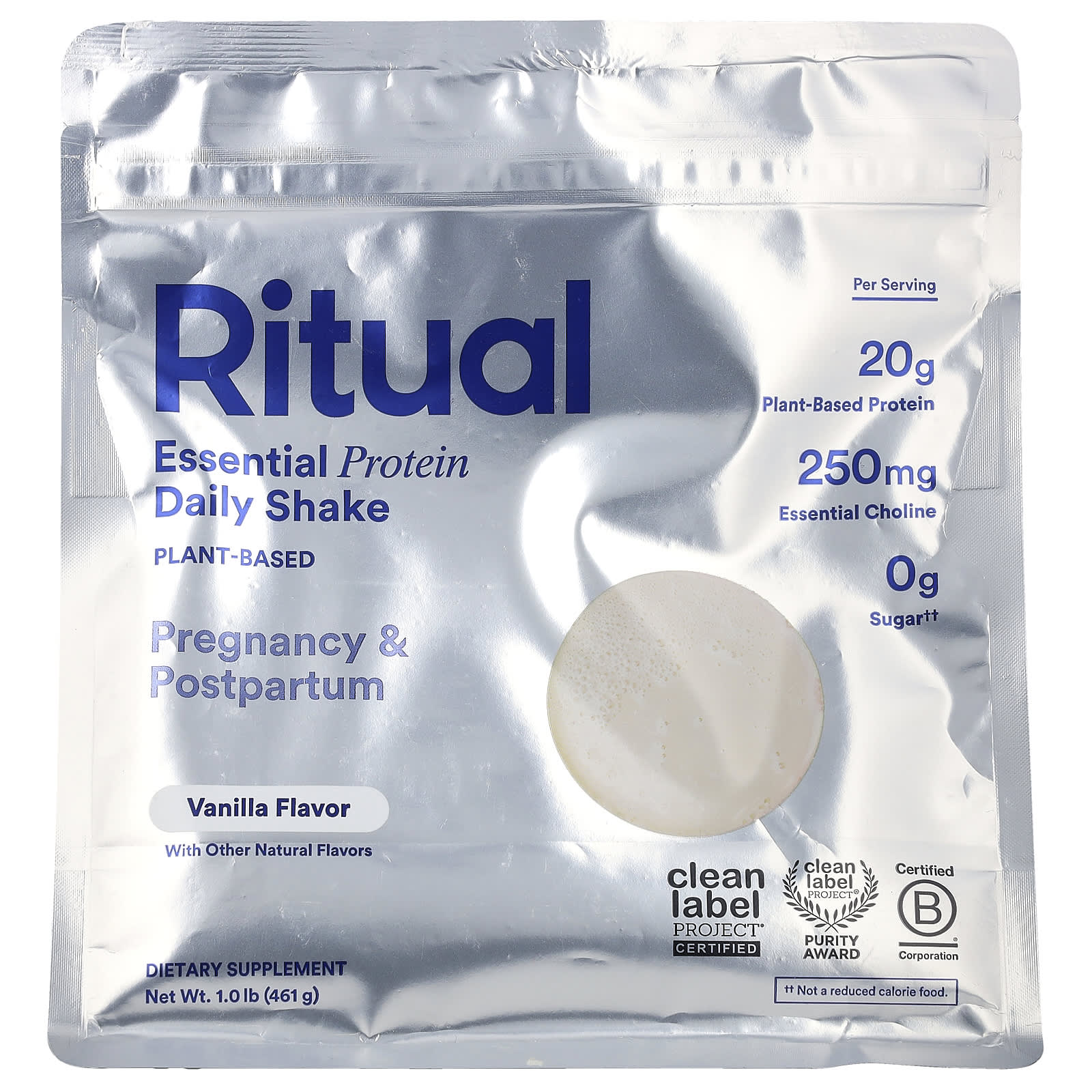 

Ritual, Essential Protein Daily Shake, Pregnancy & Postpartum Supplement, Vanilla, 1 lb (461 g)