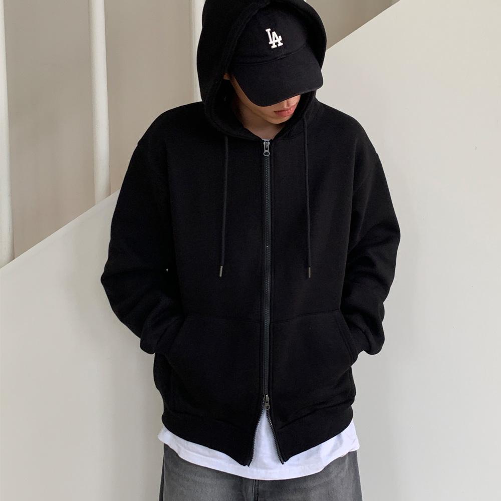 Rocked Garage [Unisex] Oversized Two-Way Zip-Up Hoodie (Fleece-Lined)