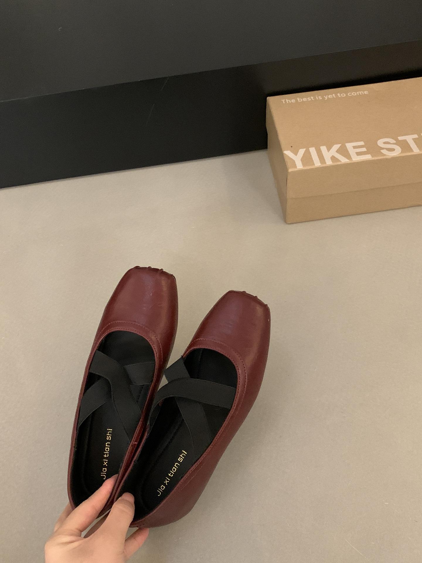 

Inner height-increasing cross-strap ballet shoes for women s 2025 spring and autumn new models with skirts, red single shoes, retro Mary Jane shoes 39