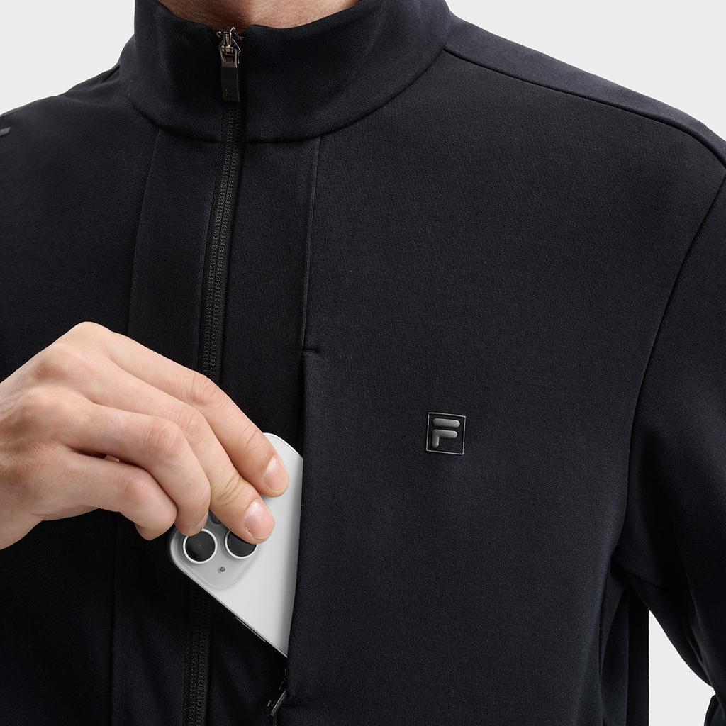 Fila White Simple Fashion Casual Versatile Fleece Warm Jacket Men Jacket Black F11M543502FBK