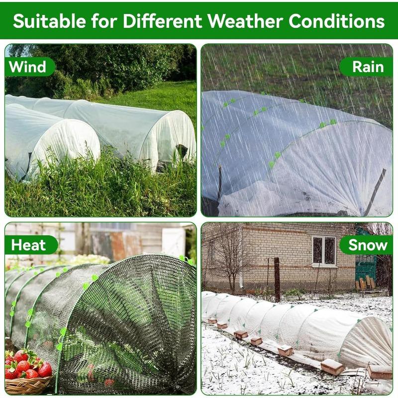 90pcs Horticultural Plants, Flowers, Vegetables Greenhouse Fiber Rod Insect Proof Mesh Arched Set, DIY Arched Bird Protection