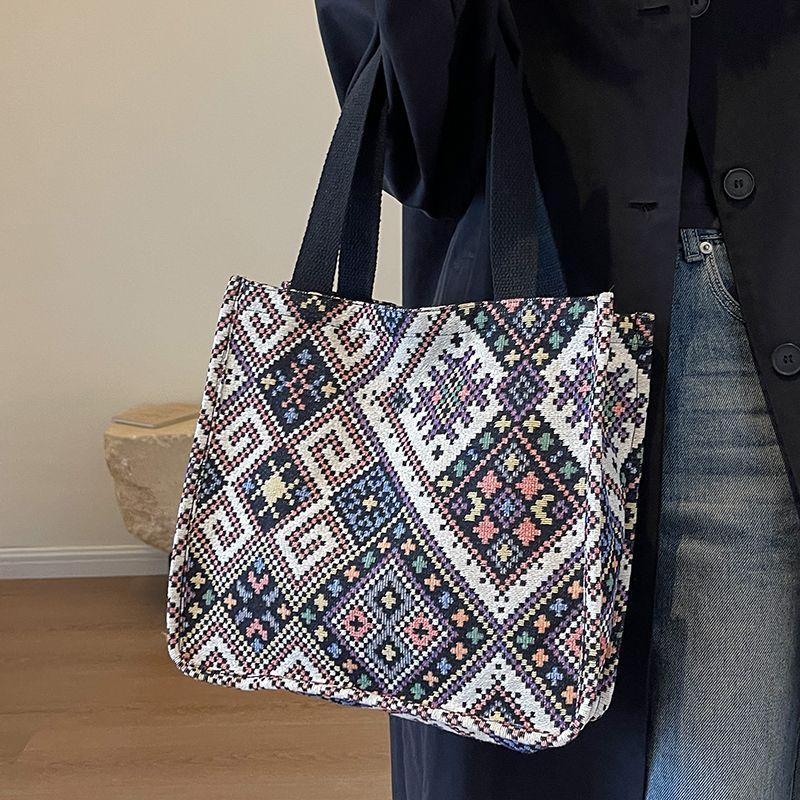 Ethnic Style Bag, Canvas Bag, Hand Woven Tote Bag, Women's Single Shoulder Handbag