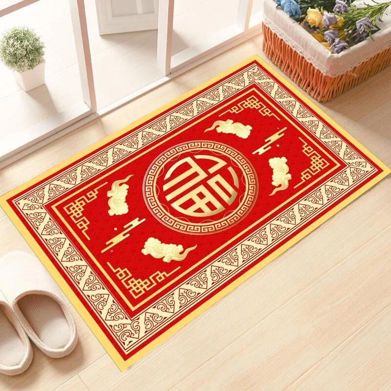 Happy New Year Entrance Floor Mats Entry Door Mats Bedroom Housewarming New Home In And Out of Peace and Joy Washable Carpet