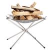 Portable Folding Firepit with Stainless Steel Grill Mesh Easy Setup Collapsible Camping Picnic BBQ Grill Wood Burning Charcoal with Carrying Bag